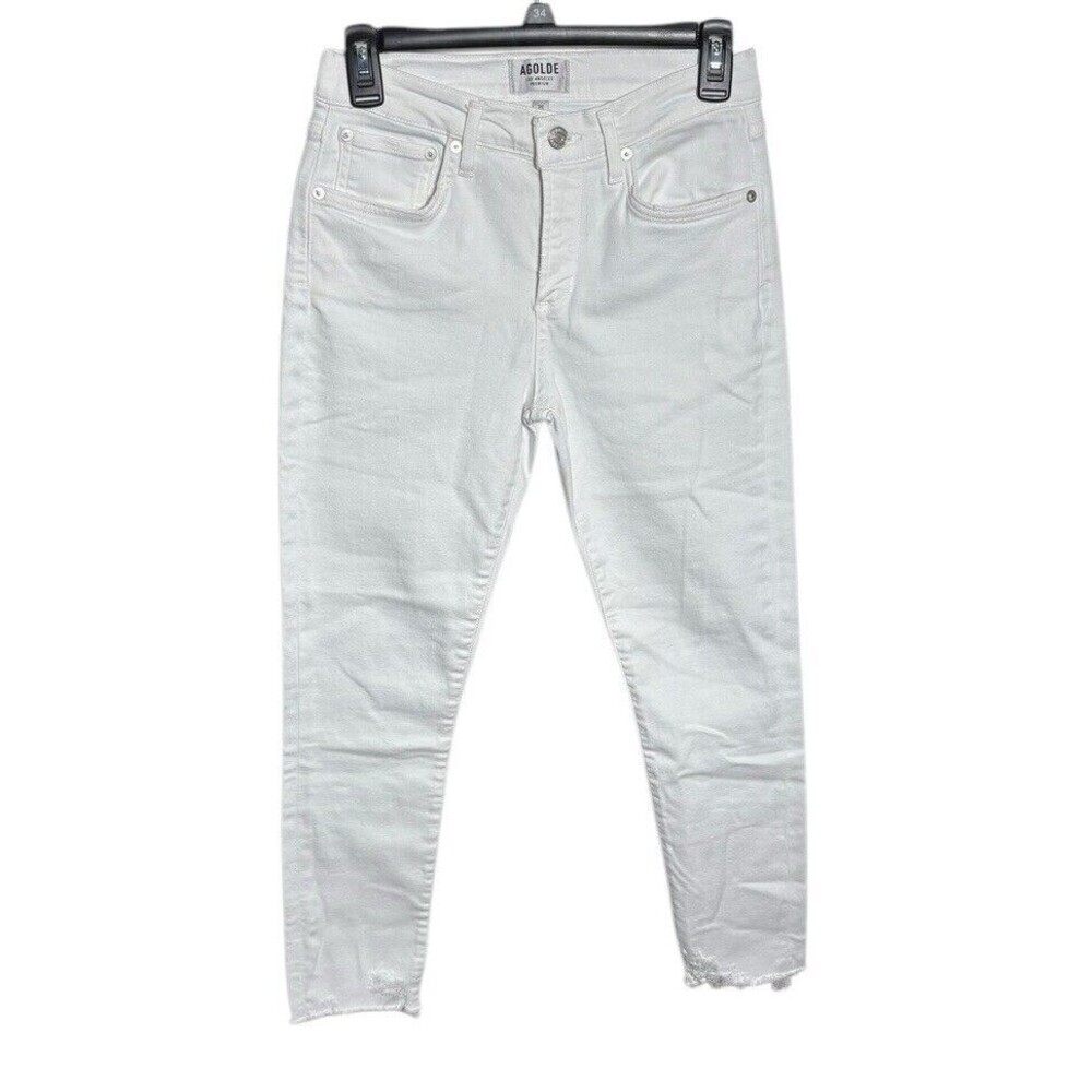 Agolde‎ White Skinny Crop Jeans Size 26 Raw Hem